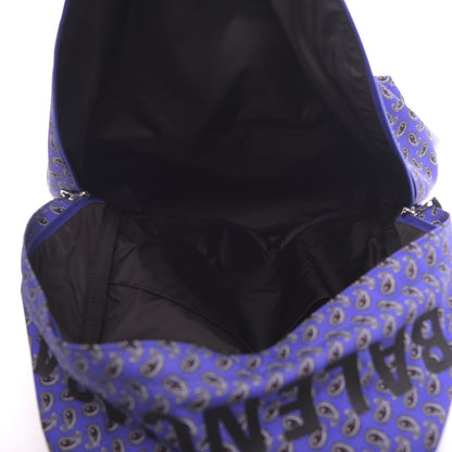 Balenciaga Sport Nylon Logo Paisley Print Wheel Backpack Navy Black 4 of 8