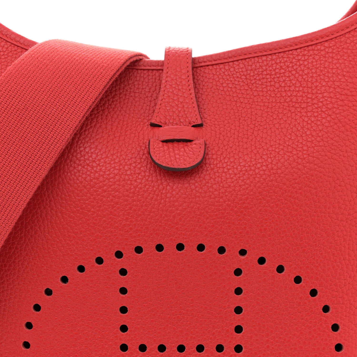 Hermes Taurillon Clemence EVELYNE III PM Rouge Tomate 8 of 11