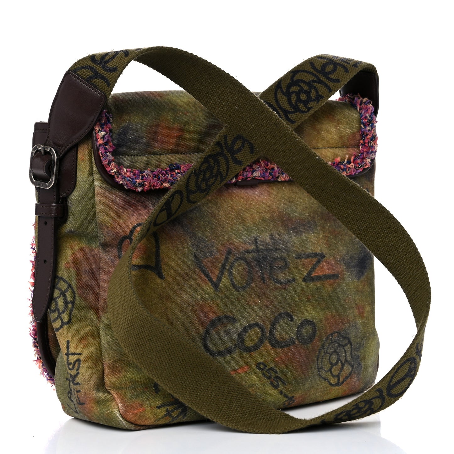 Washed Toile Graffiti On The Pavements Messenger Khaki Multicolor