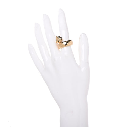 Cartier 18K Yellow Gold Tsavorite Onyx Panthère De Bypass Ring 54 6.75 2 of 5