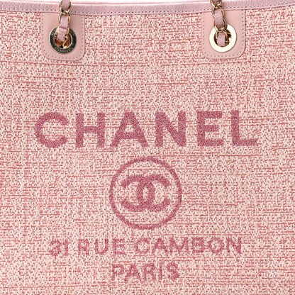 Chanel Lurex Boucle Small Deauville Tote Pink 8 of 10