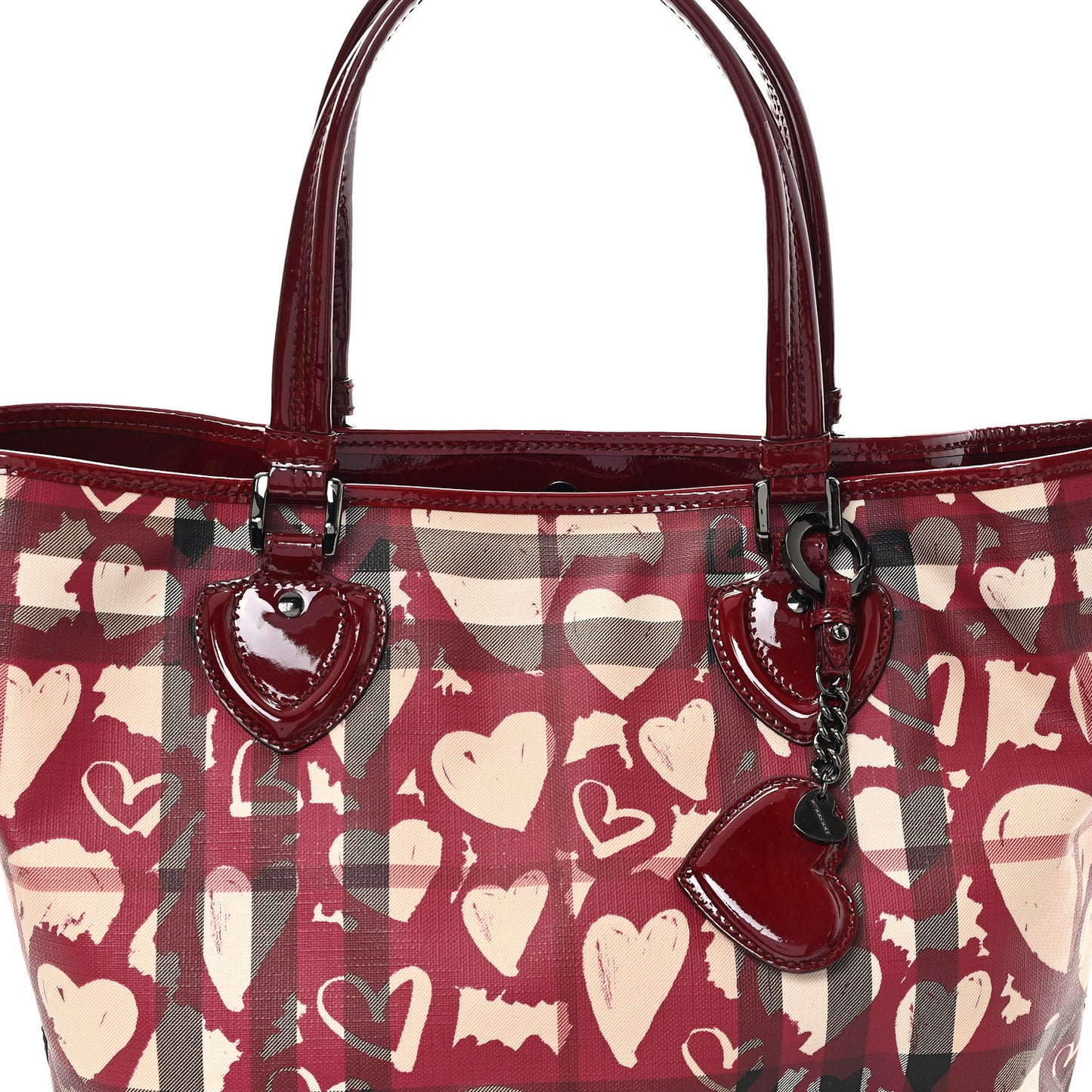 Nova Check Heart Tote Red