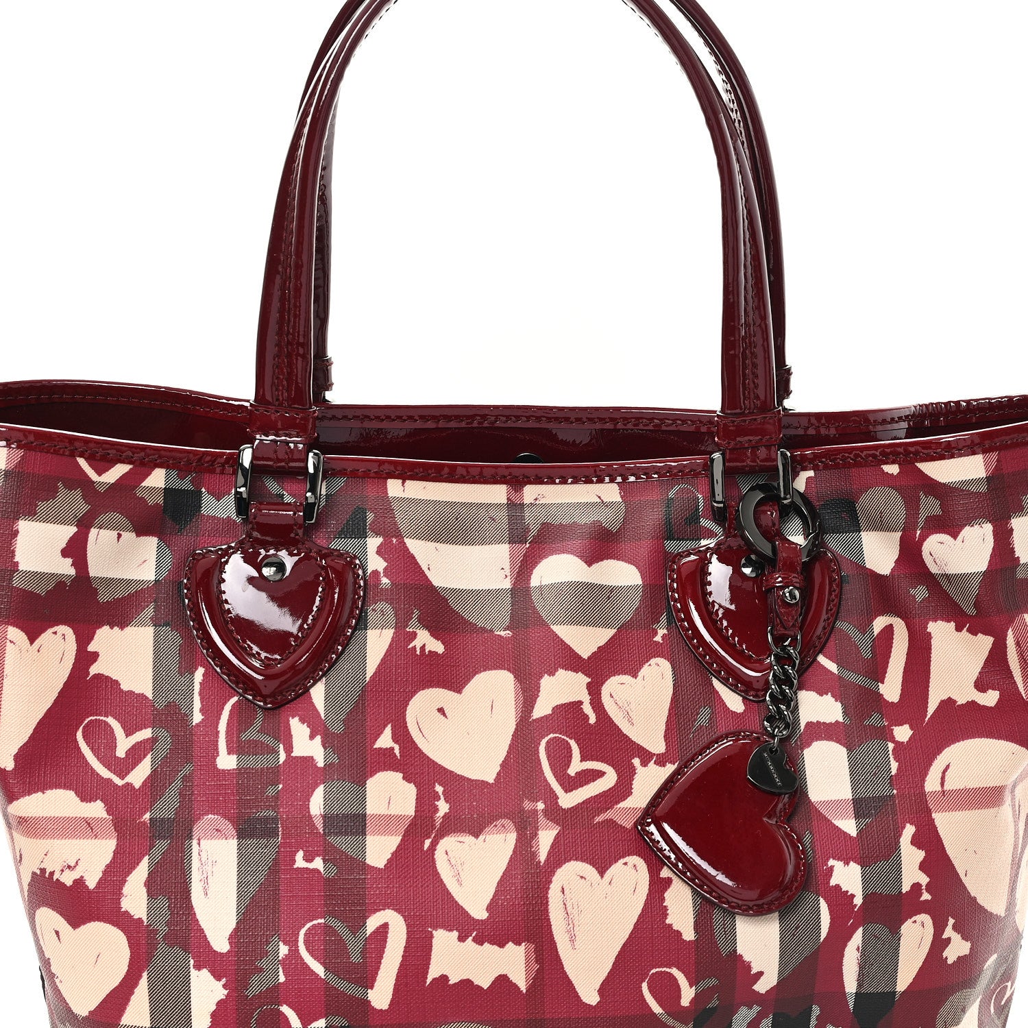 Burberry Nova Check Heart Tote Red 8 of 11