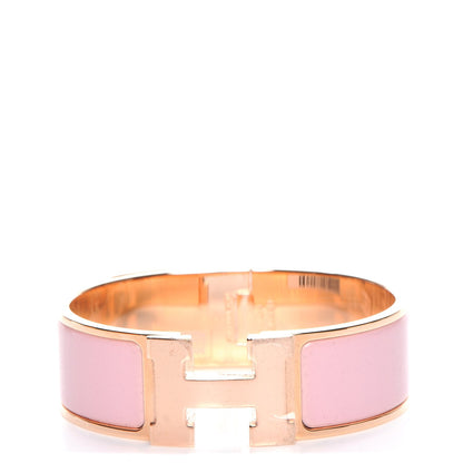 Hermes Enamel Wide Clic Clac H Bracelet GM Rose Nacarat 1 of 5