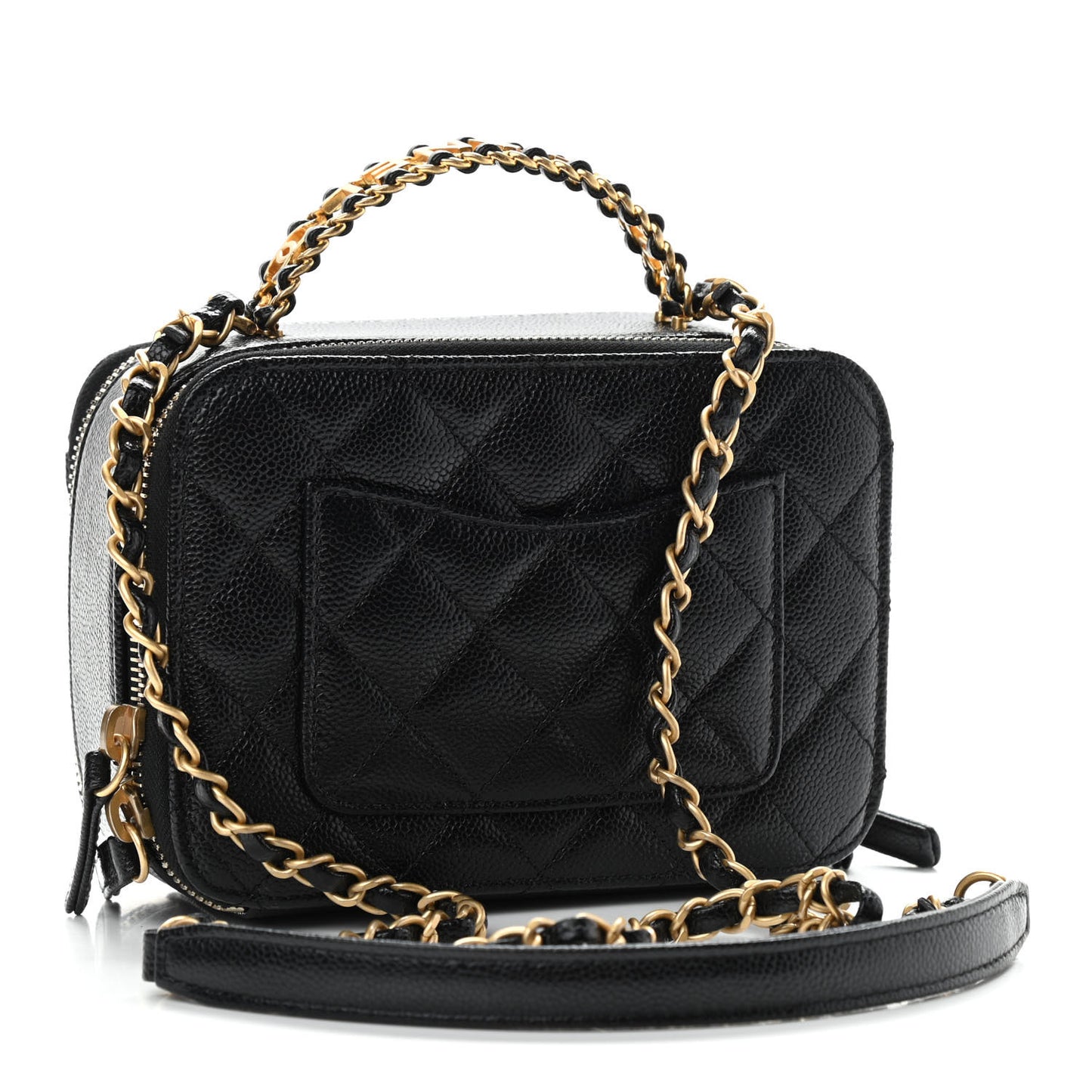 Caviar Quilted Mini Pick Me Up Vanity Case Black
