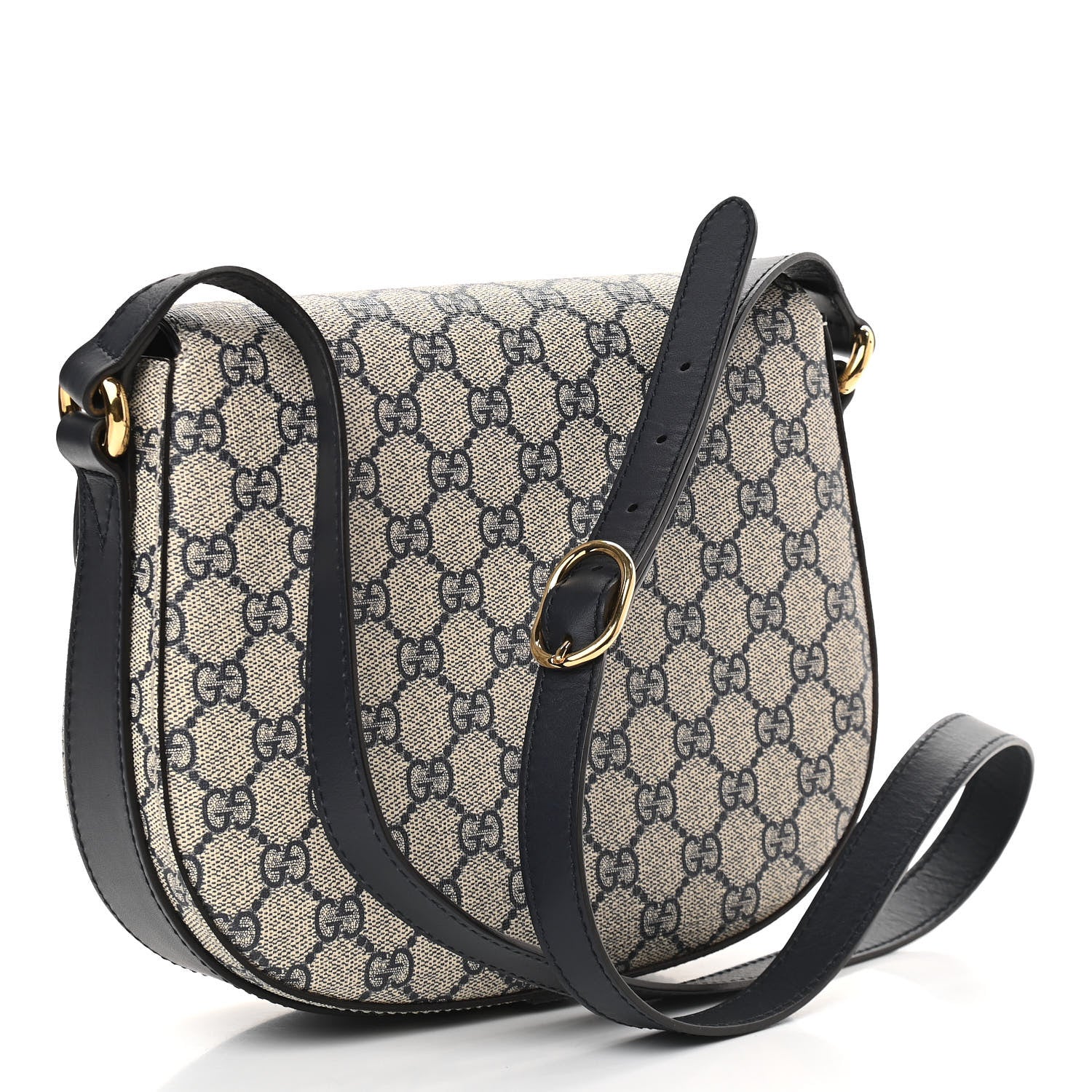 Gucci GG Supreme Monogram Small Messenger Shoulder Bag Beige Blue Navy 2 of 9
