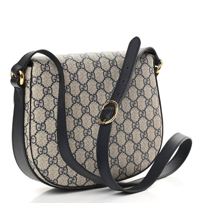 Gucci GG Supreme Monogram Small Messenger Shoulder Bag Beige Blue Navy 2 of 9