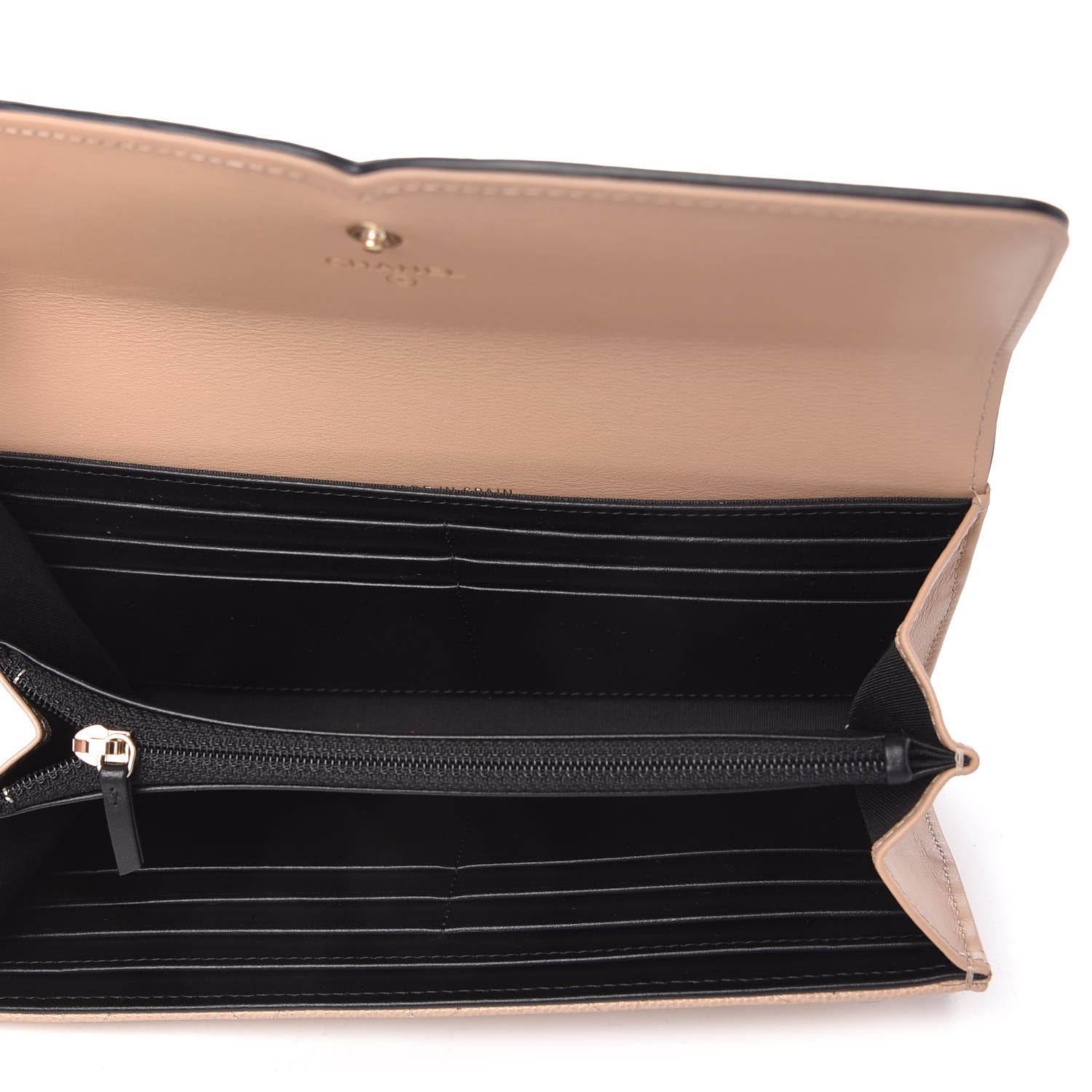 Chanel Caviar Quilted Filigree Flap Wallet Beige Black 5 of 12