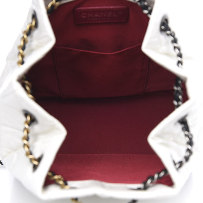 Chanel Aged Calfskin Quilted Gabrielle Backpack Black White 4 of 10