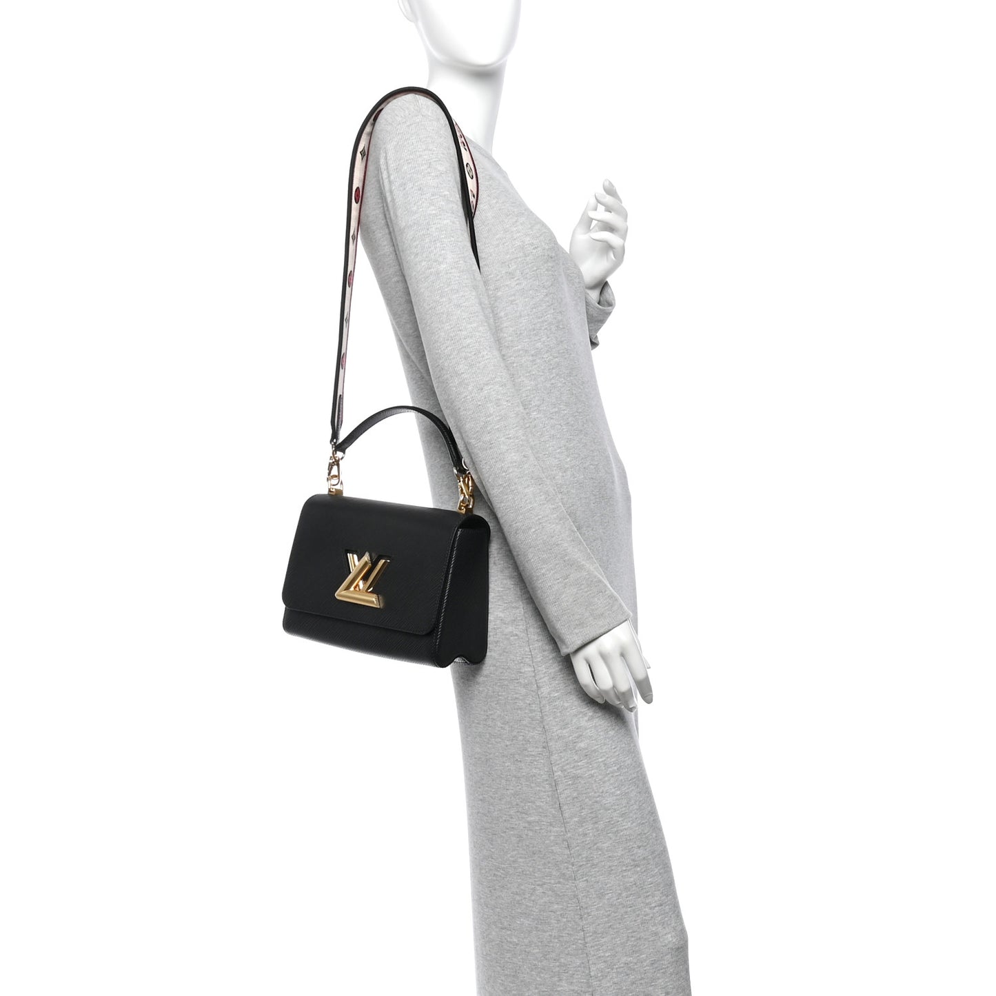 Epi Twist Top Handle Shoulder Bag MM Black