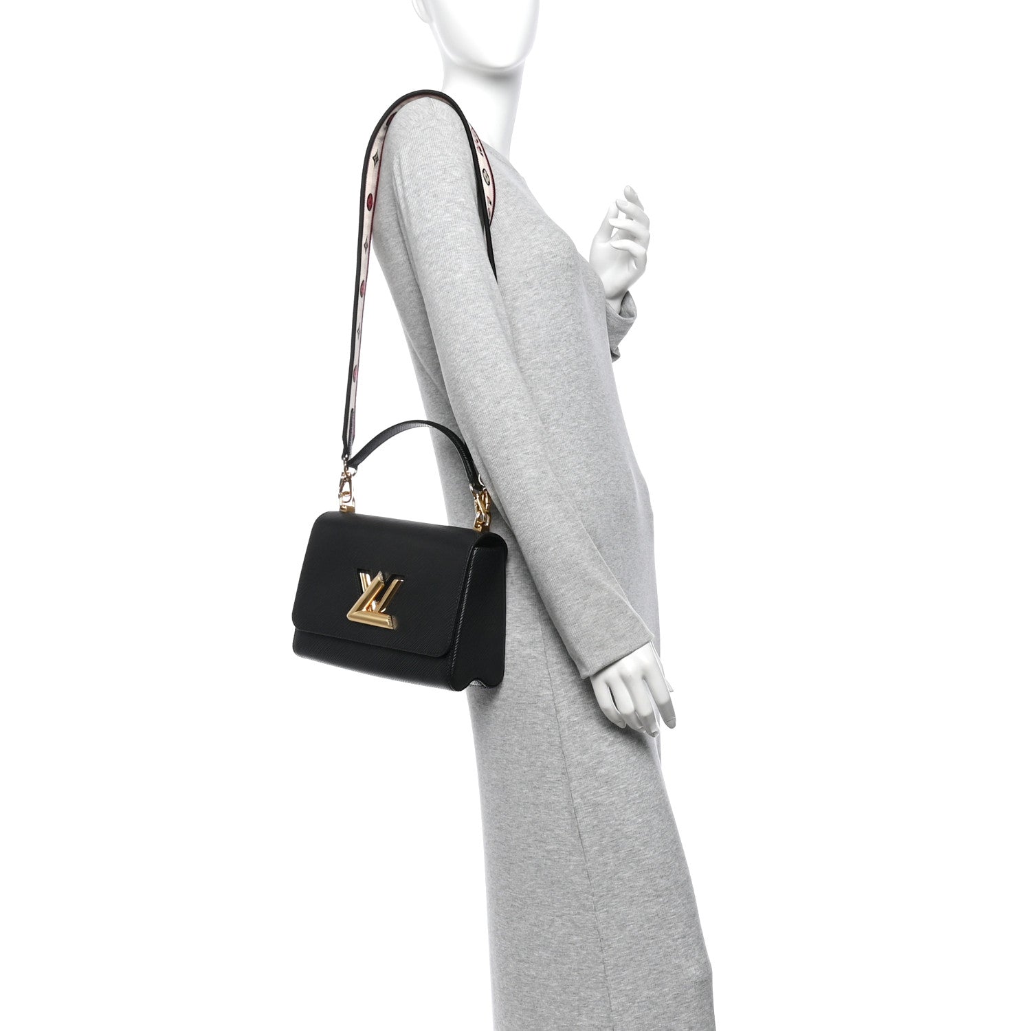 Louis Vuitton Epi Twist Top Handle Shoulder Bag MM Black 2 of 11