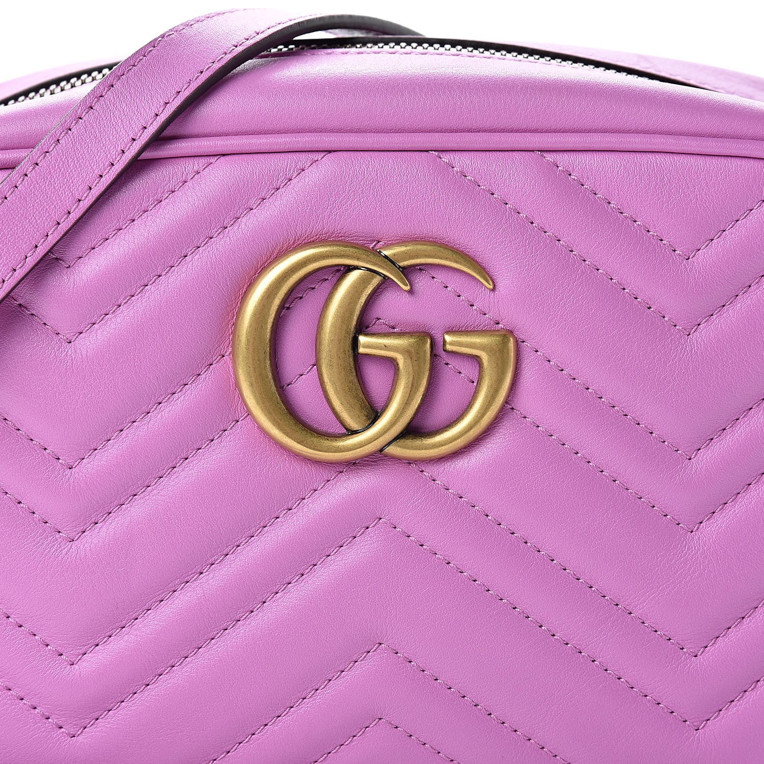 Gucci Calfskin Matelasse Small GG Marmont Chain Shoulder Bag Candy Mousse 8 of 10
