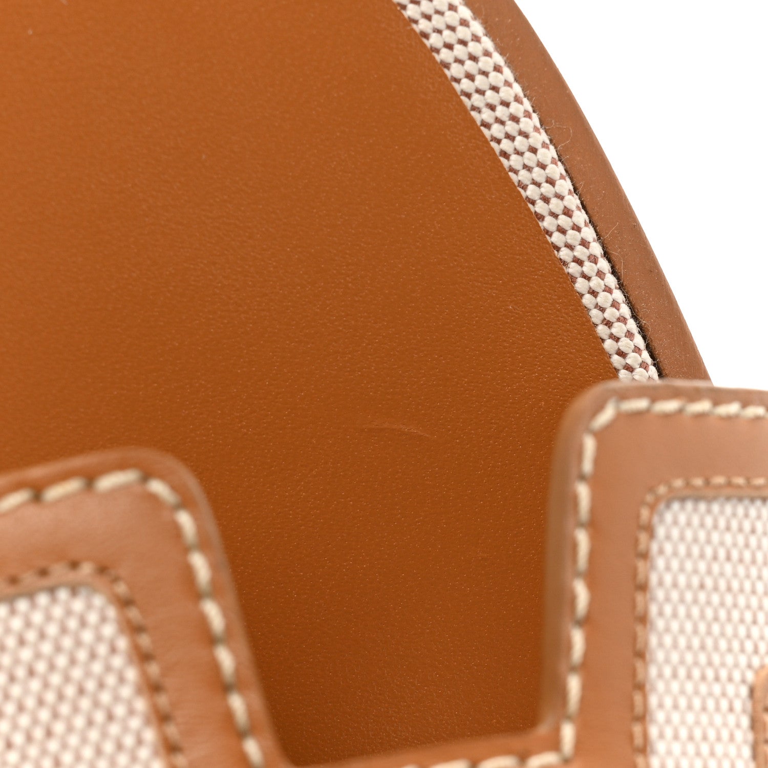 Hermes Calfskin Canvas Oran Sandals 39 Noisette Beige Dore 9 of 9