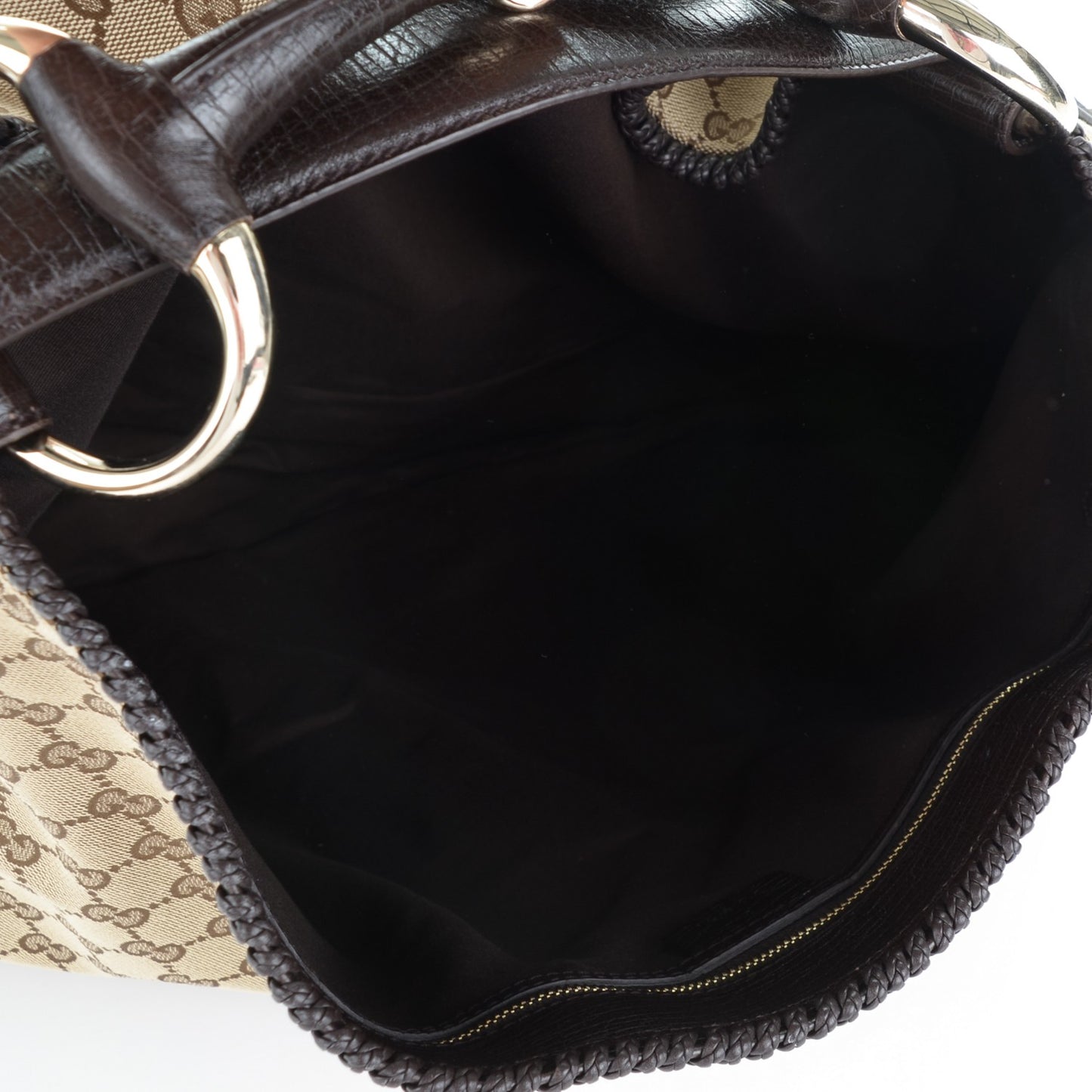 Monogram Large Horsebit Chain Hobo Dark Brown