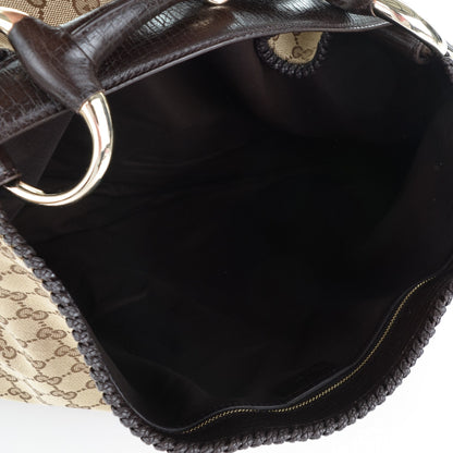 Gucci Monogram Large Horsebit Chain Hobo Dark Brown 5 of 6