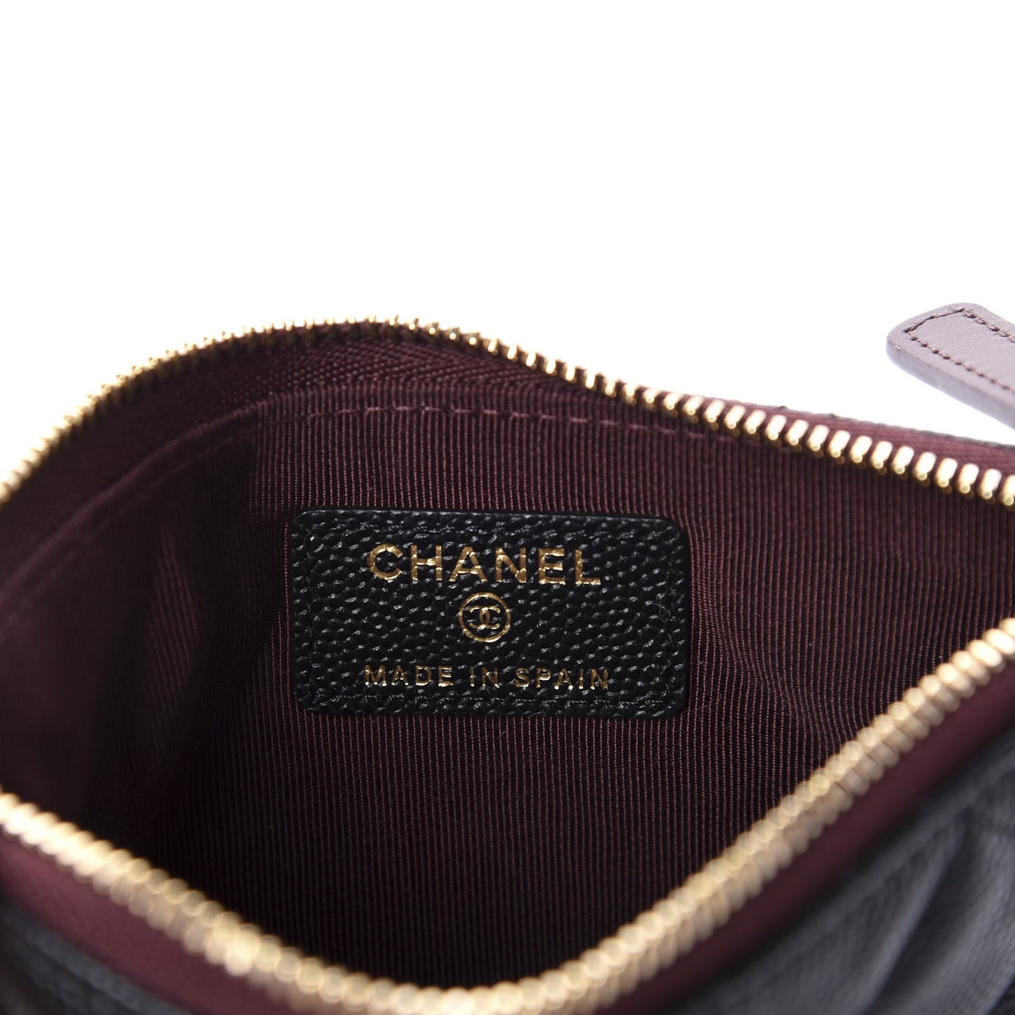 Caviar Quilted Small Cosmetic Case Black