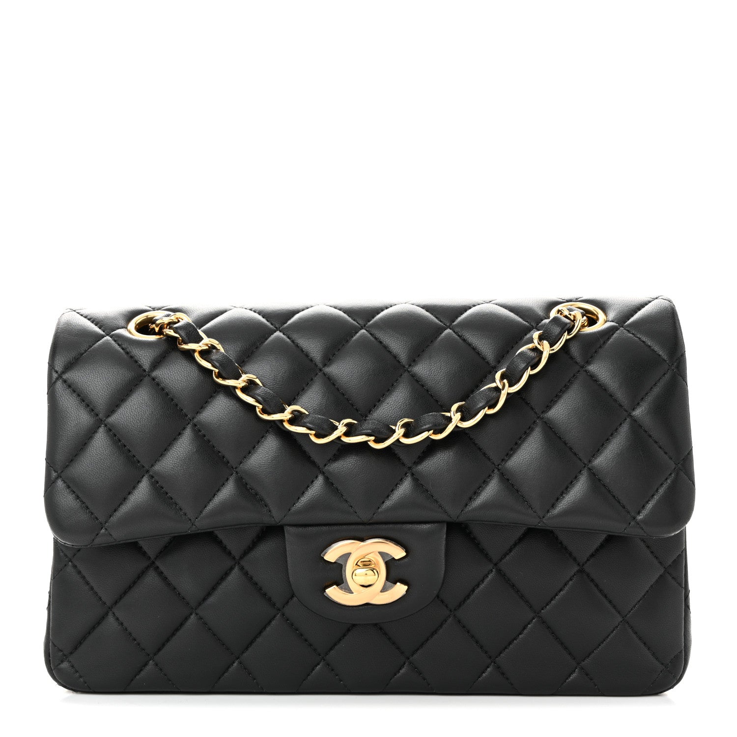 Chanel Lambskin Quilted Small Double Flap Black 1 of 10