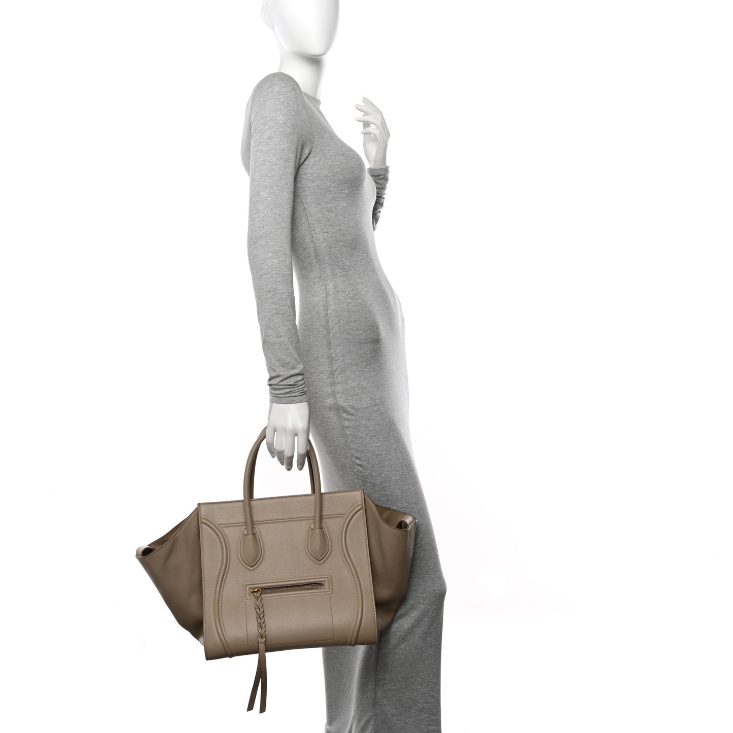 Supple Calfskin Medium Phantom Luggage Beige