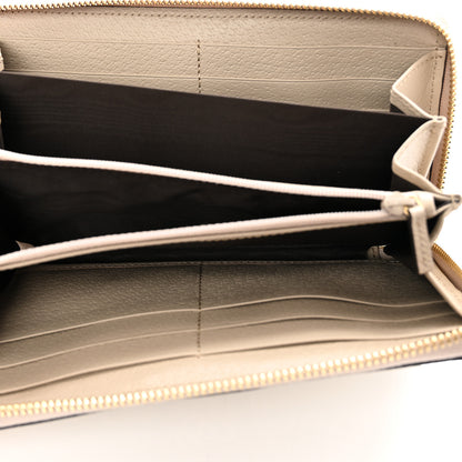 Gucci GG Supreme Monogram Textured Dollar Calfskin Web Ophidia Zip Around Wallet Beige Mystic White Oatmeal 5 of 7