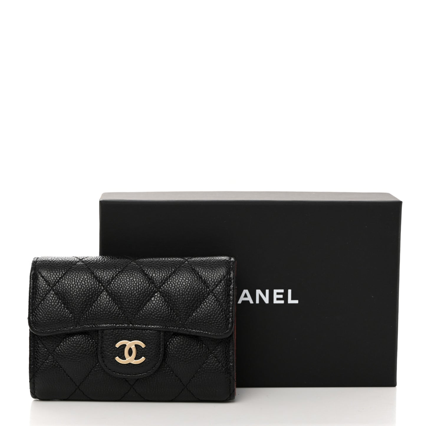 Caviar Quilted Classic 4 Key Holder Wallet Black