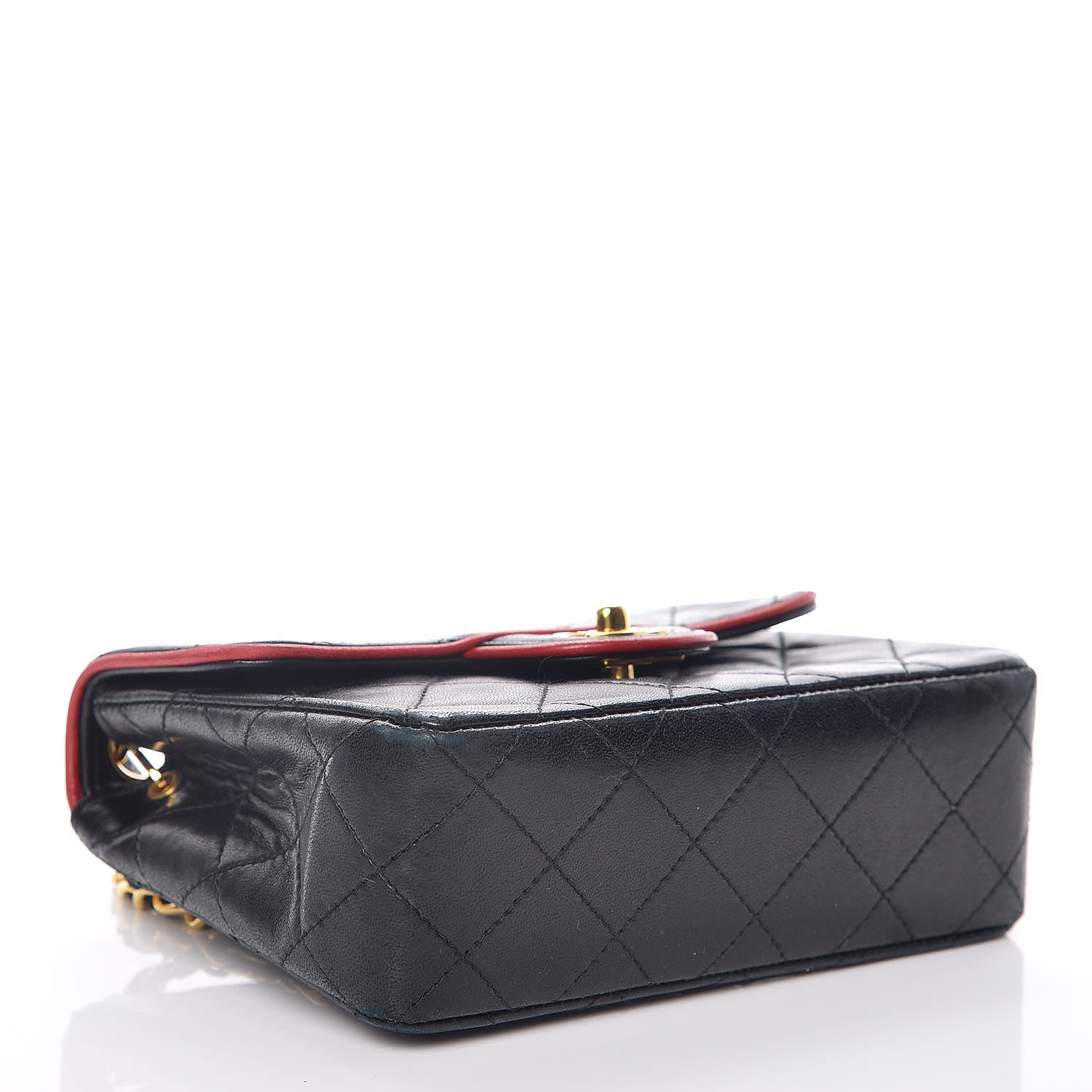 Chanel Lambskin Quilted Mini Square Flap Navy Blue 4 of 17