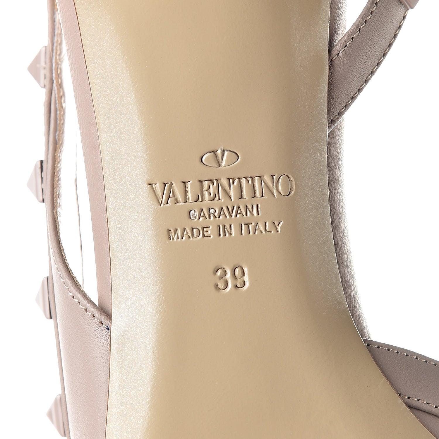 Valentino Garavani Nappa Monochrome Rockstud Half D'Orsay Slingback 50mm Pumps 39 Poudre 6 of 8