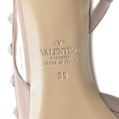 Valentino Garavani Nappa Monochrome Rockstud Half D'Orsay Slingback 50mm Pumps 39 Poudre 6 of 8