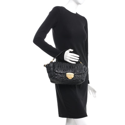 Prada Nappa Dressy Gaufre Flap Bag Nero Black 3 of 9