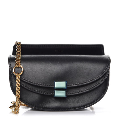 Chloe Calfskin Nano Georgia Crossbody Bag Black 2 of 13