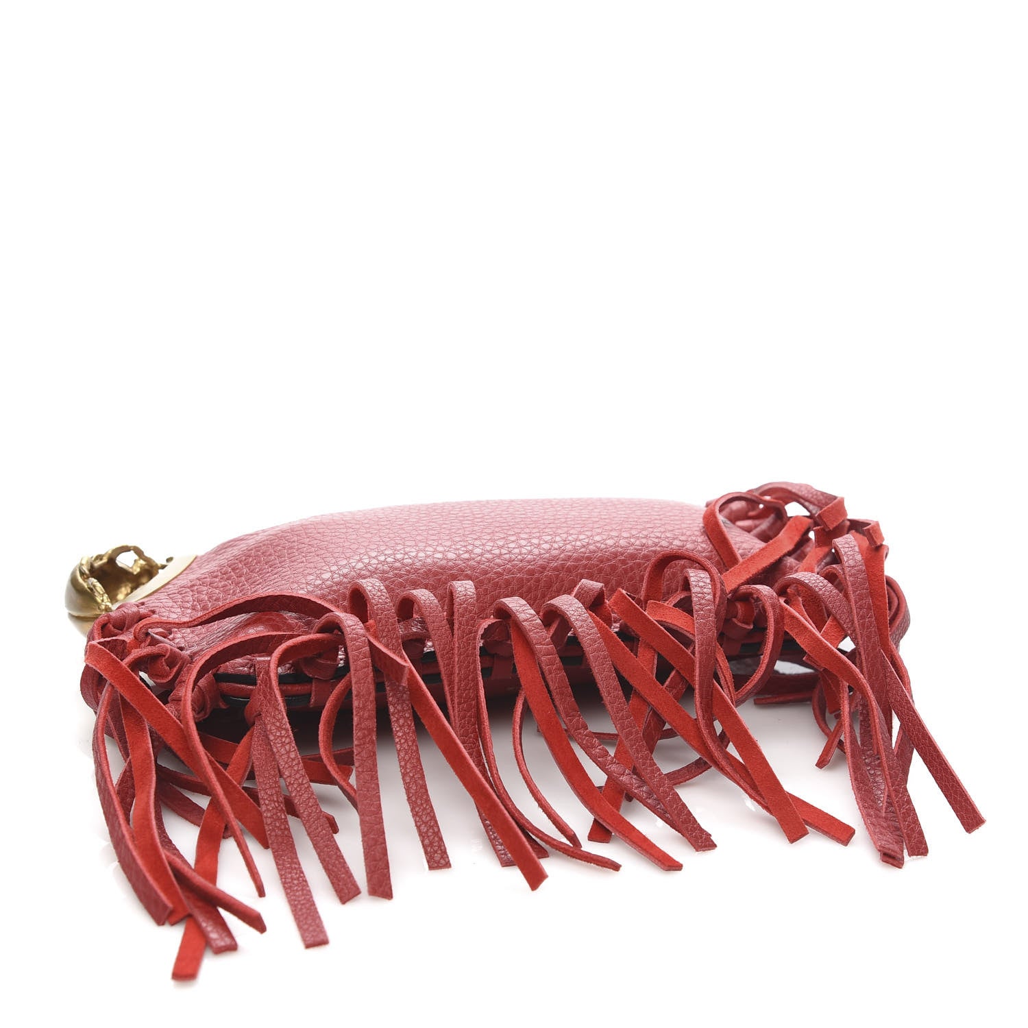 Valentino Garavani Grained Calfskin C-Rockee Sagittarius Fringe Clutch Scarlet 4 of 8