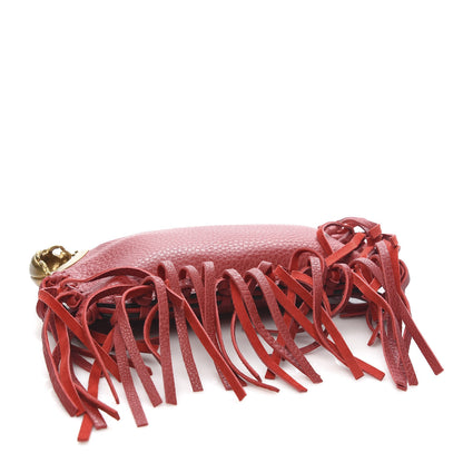 Valentino Garavani Grained Calfskin C-Rockee Sagittarius Fringe Clutch Scarlet 4 of 8