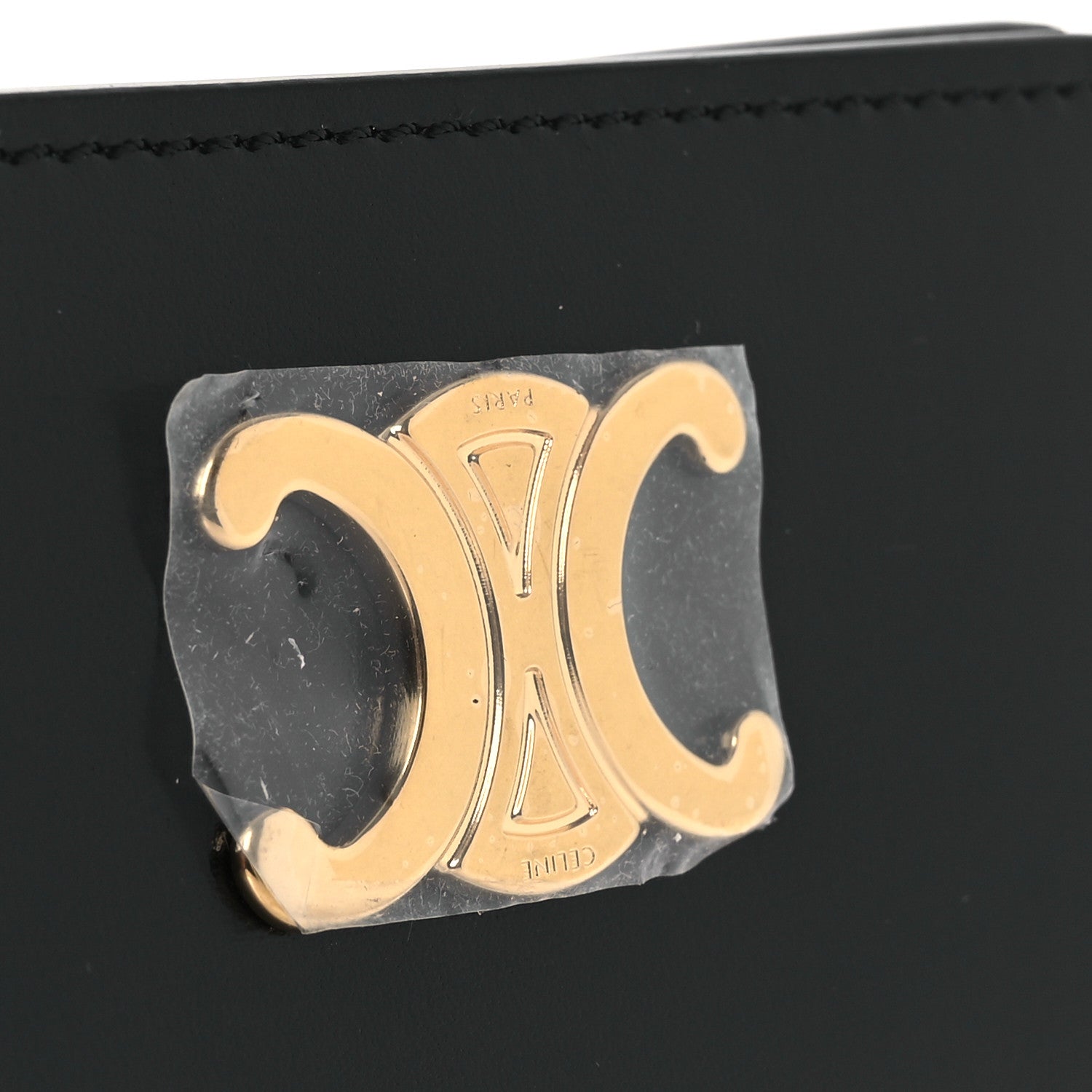 Celine Shiny Calfskin Triomphe Business Card Holder Black 9 of 9