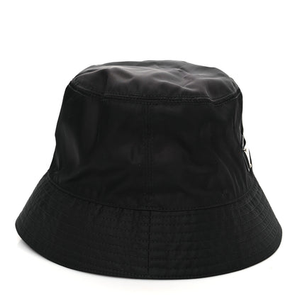 Prada Re-Nylon Metal Triangle Logo Womens Bucket Hat M Black 6 of 8