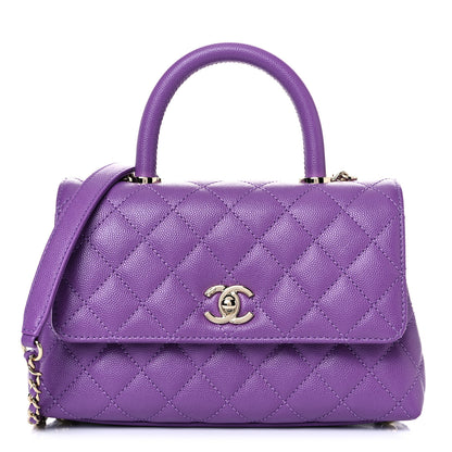 Chanel Caviar Quilted Mini Coco Handle Flap Purple 1 of 10