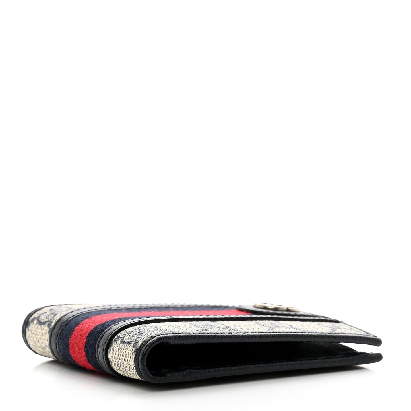 GG Supreme Monogram Web Mens Ophidia Bi-Fold Coin Wallet Beige Blue