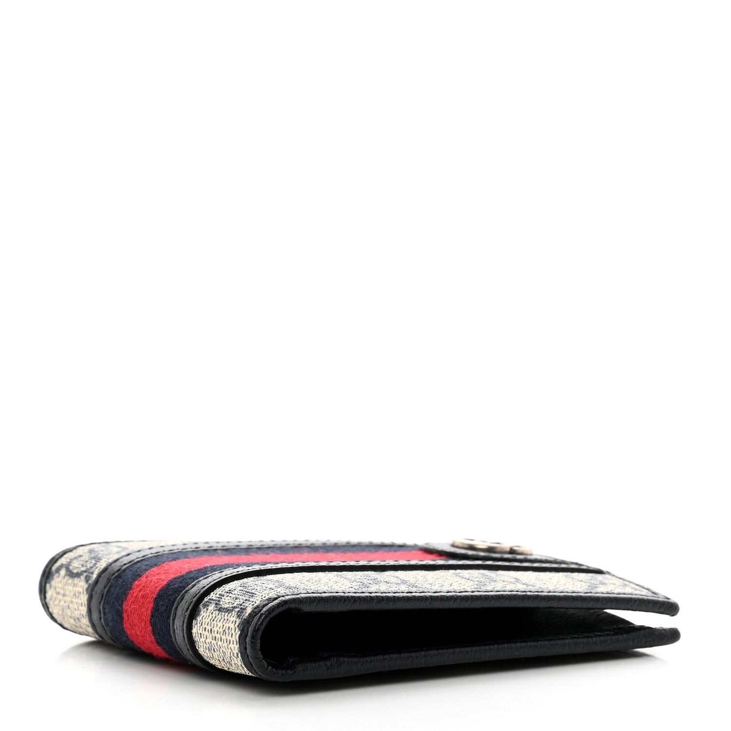 Gucci GG Supreme Monogram Web Mens Ophidia Bi-Fold Coin Wallet Beige Blue 4 of 7