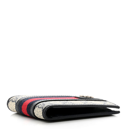 Gucci GG Supreme Monogram Web Mens Ophidia Bi-Fold Coin Wallet Beige Blue 4 of 7