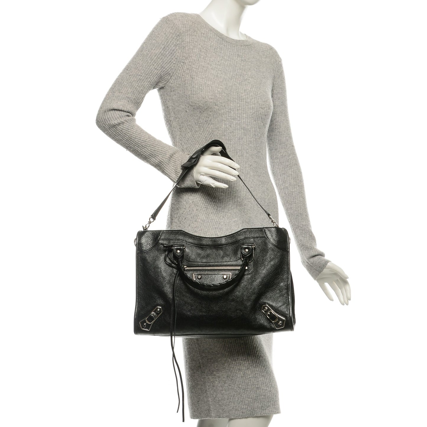 Chevre Silver Metallic Edge City Black
