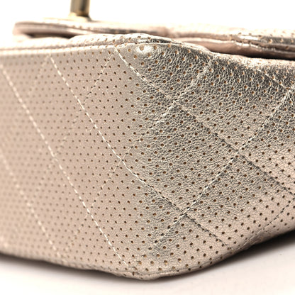 Chanel Metallic Lambskin Perforated Mini Square Flap Gold 10 of 10