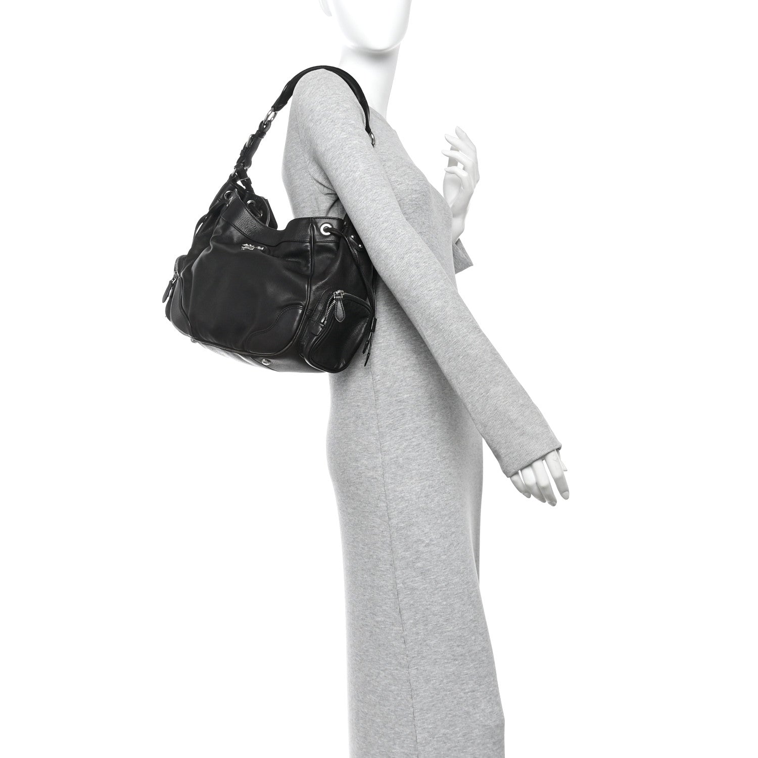 Prada Nappa Shopping Satchel Black 2 of 13