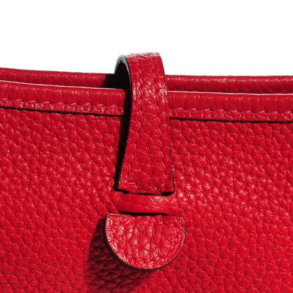 Hermes Taurillon Clemence Amazone Evelyne TPM Rouge Casaque Crevette 9 of 15