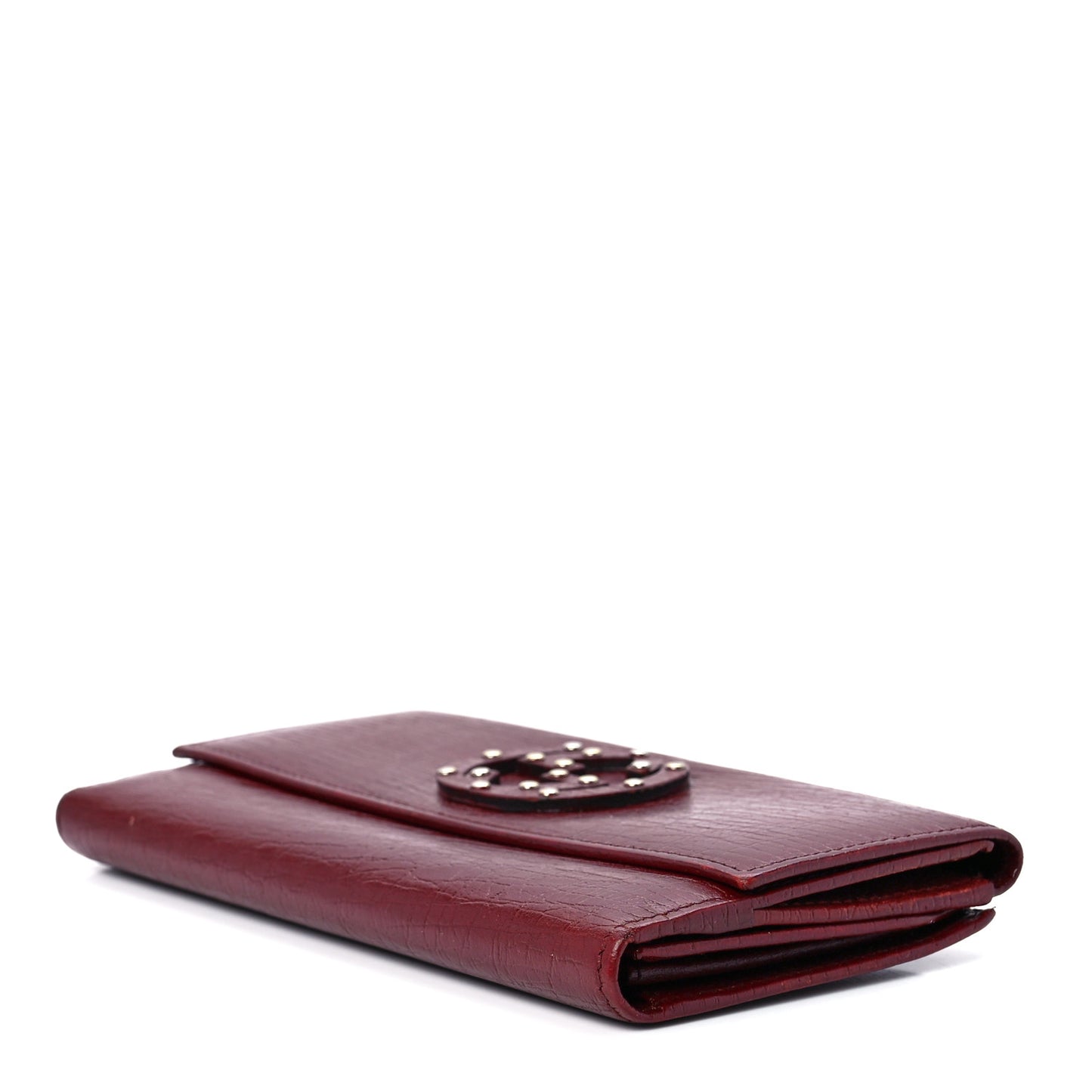 Calfskin Studded Soho Continental Wallet Red