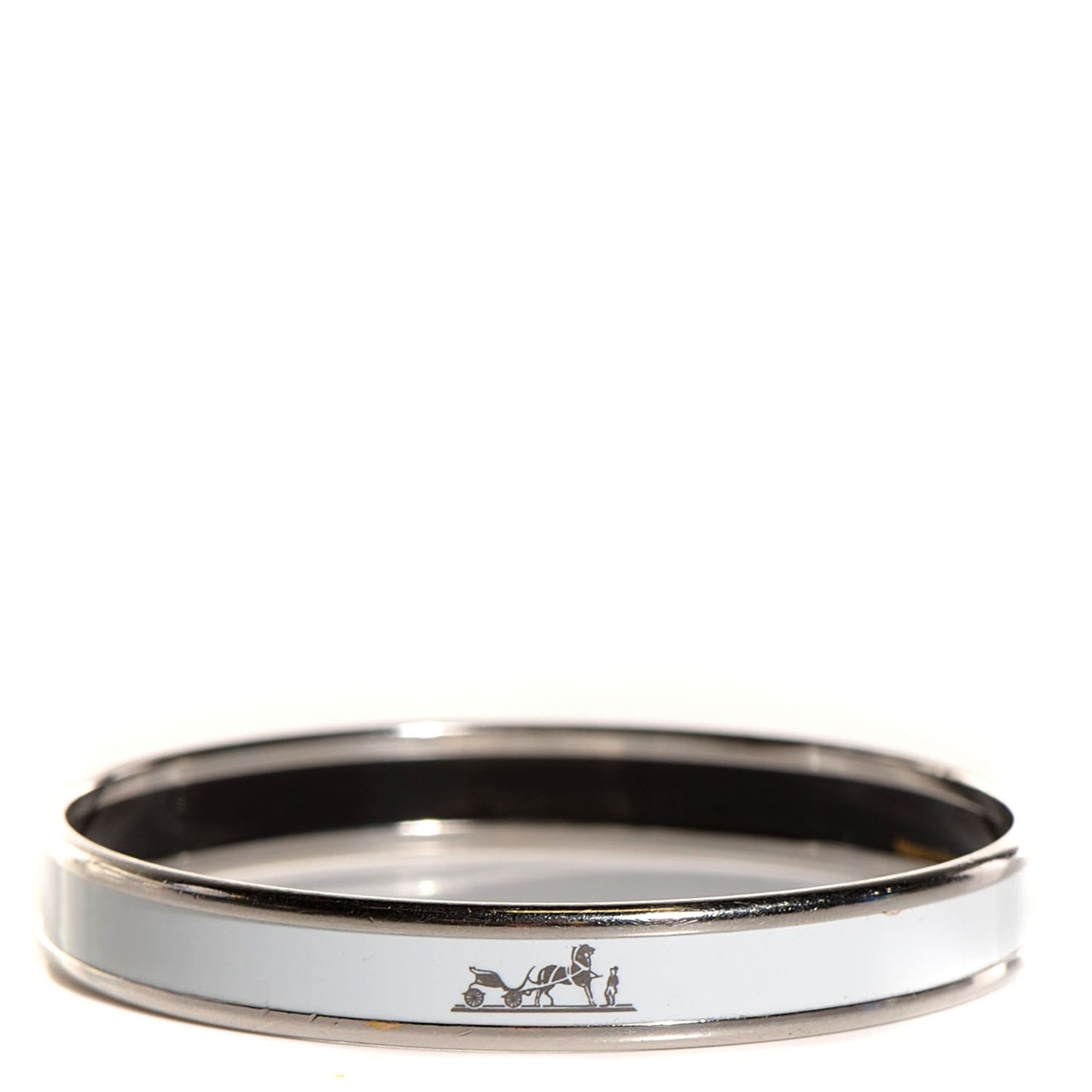 Enamel Printed Narrow Caleche Bracelet White 65