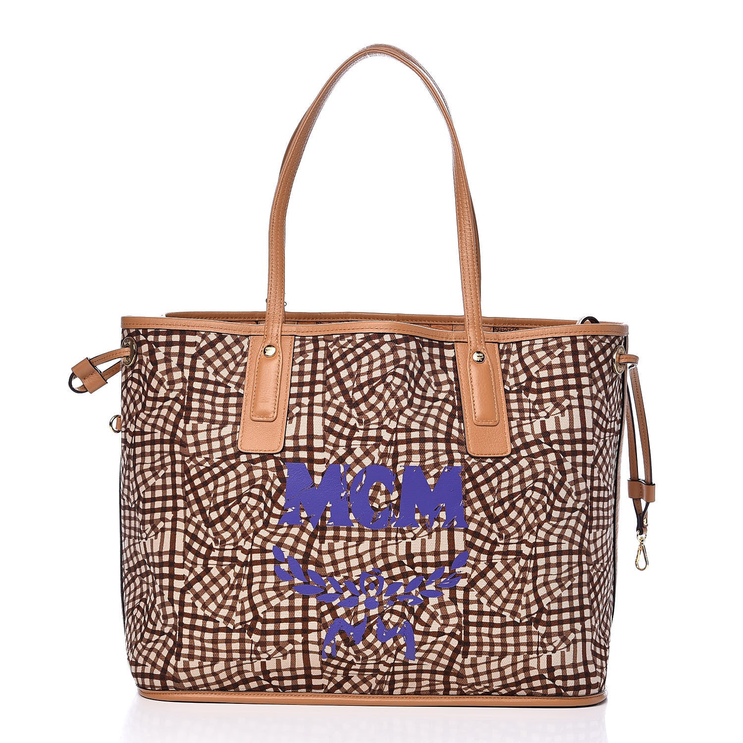 MCM Visetos Medium Liz Reversible Shopper Tote Cognac 5 of 16