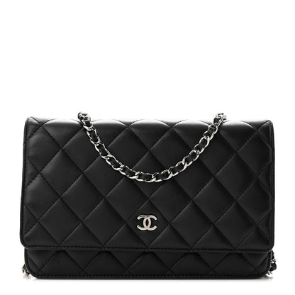 Chanel Lambskin Quilted Wallet On Chain WOC Black 1 of 12
