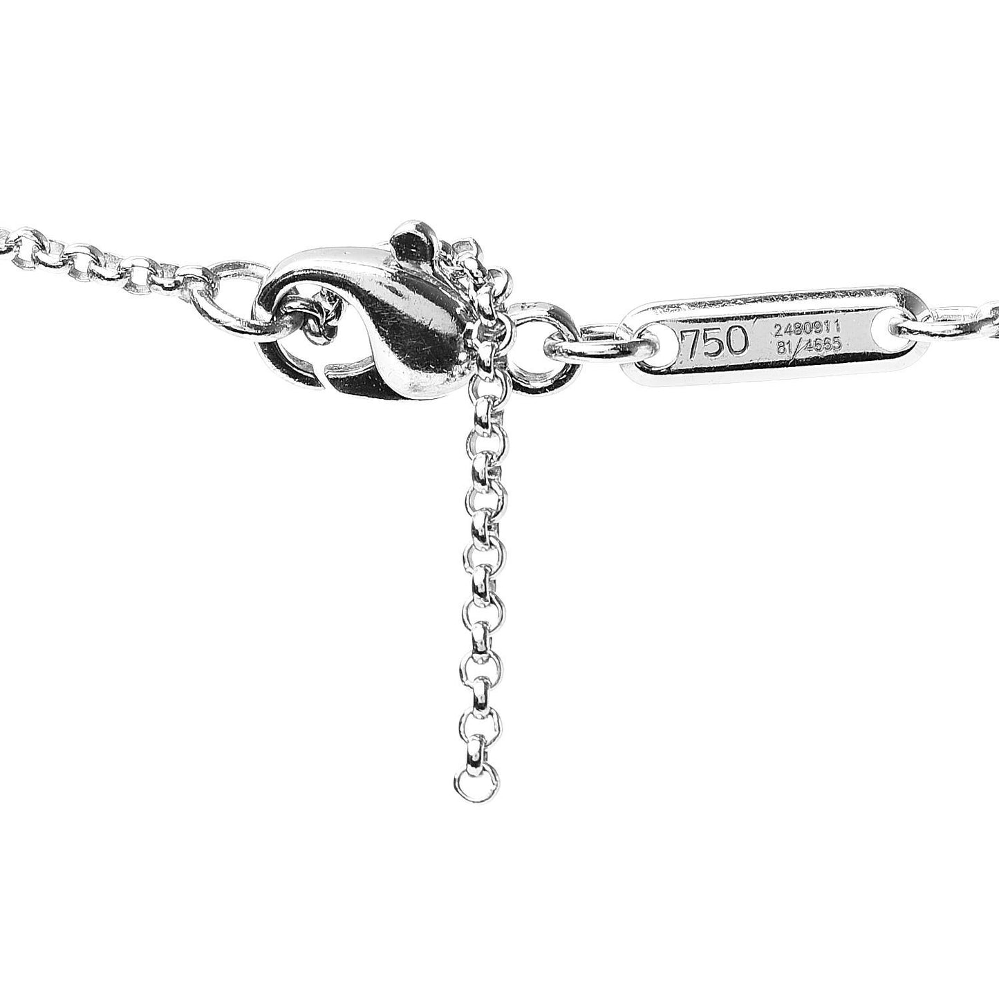 18K White Gold Diamond I Love You Pendant Necklace