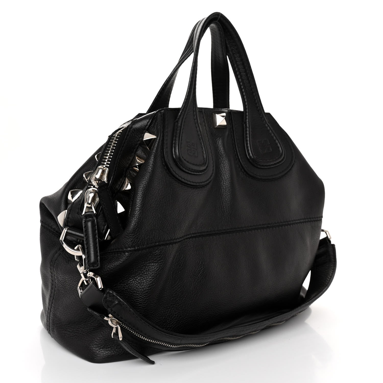 Givenchy Waxy Grained Calfskin Studded Medium Nightingale Black 3 of 11