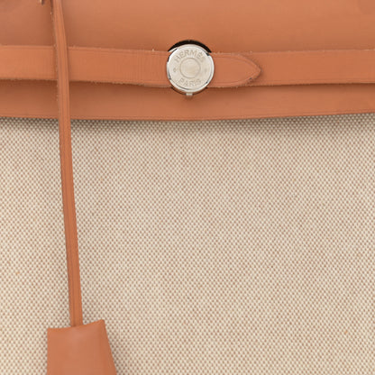 Hermes Toile Vache Calfskin Herbag 30 PM Natural 7 of 12