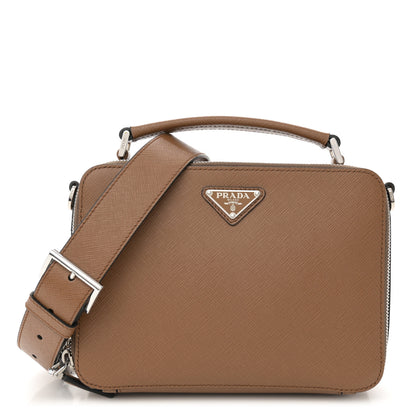 Prada Saffiano Travel Medium Brique Crossbody Bag Cannella 1 of 11