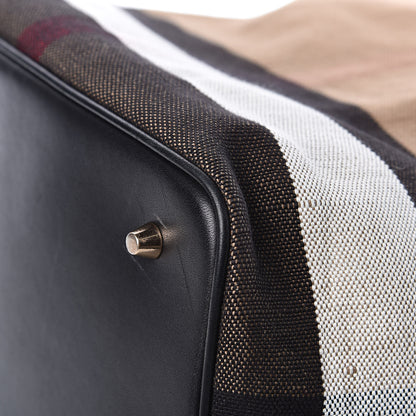 Burberry Canvas Mega Check Medium Ashby Hobo Black 13 of 15